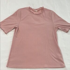Fitted Pink Short Sleeve T-Shirt